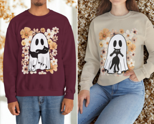 Halloween Cat Sweatshirts cover photo collage