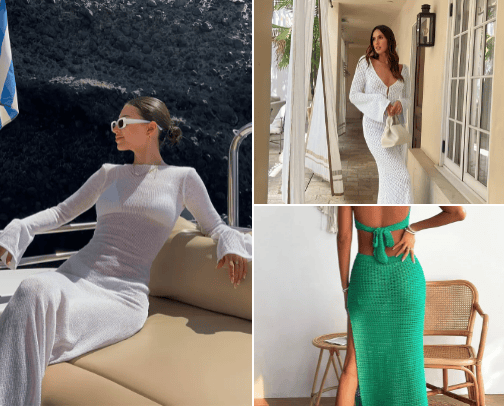 Beachwear dresses cover photo collage