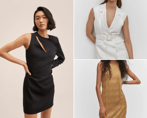 WOMEN’S DRESSES AND JUMPSUITS MANGO ! cover photo collage