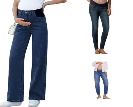 Full Panel Maternity Jeans That Stay Put All Day cover photo collage