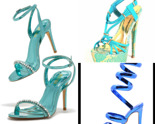 Blue Heels Collection | Baby Blue, Royal Blue & Aesthetic Pinterest Shoes cover photo collage