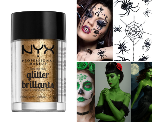 Photo-Ready Baddie Halloween Costume Accessories: Glam Makeup, Wigs & Finishing Touches cover photo collage