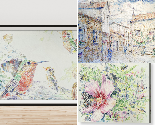 Color-loaded sketches to make your world brighter. cover photo collage