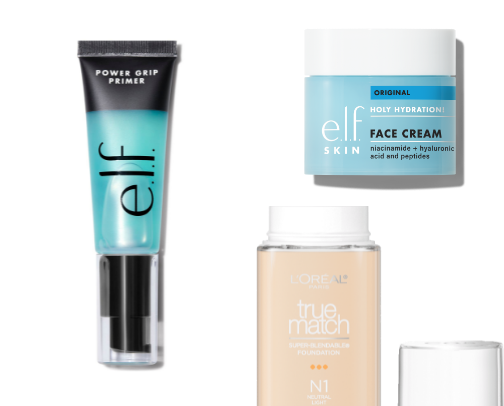 Drug store makeup routine cover photo collage