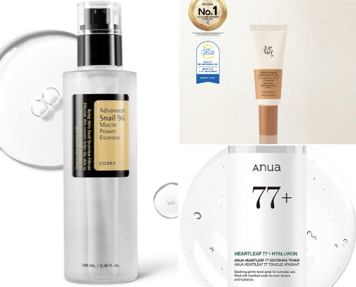 Korean products for glass skin🧴🧘‍♀️ cover photo collage