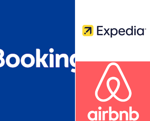 Travel booking companies cover photo collage