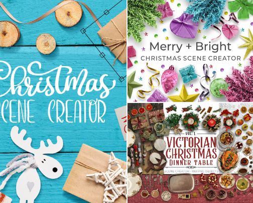 Christmas Mockup Scene Creators #NoAI cover photo collage