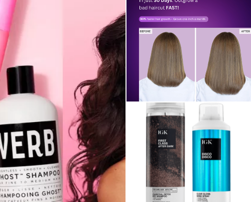 Hair products cover photo collage