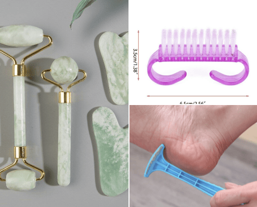 skin care tools cover photo collage
