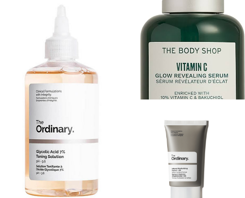 Skincare products cover photo collage