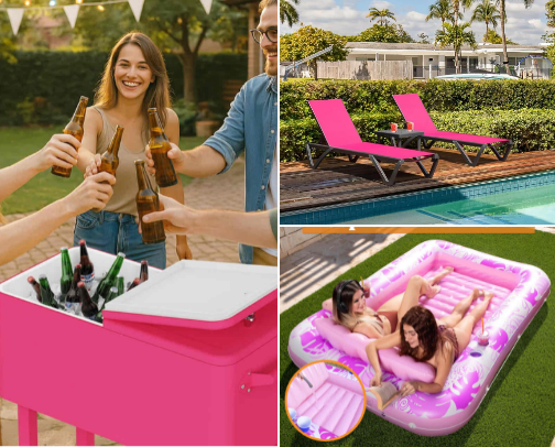 Pink Backyard Goals cover photo collage