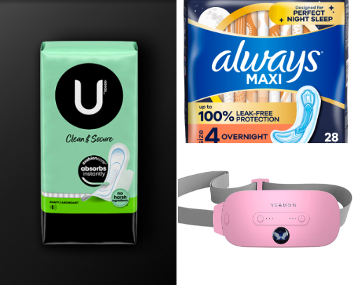 Feminine products cover photo collage