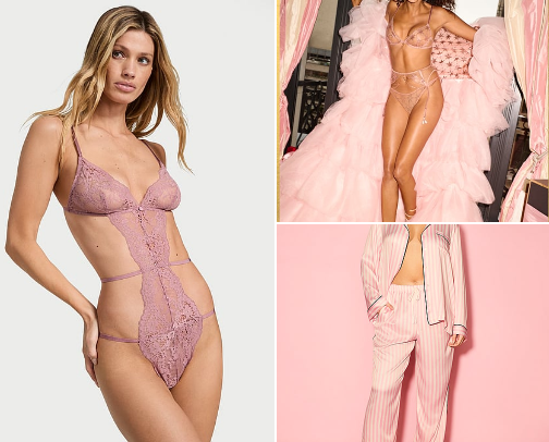 "Where trend meets temptation—Victoria’s Secret. " cover photo collage