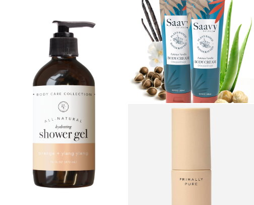 My *TRIED AND TRUE* low-tox/non-tox beauty items cover photo collage