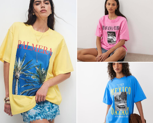 Kaos wanita oversize cover photo collage
