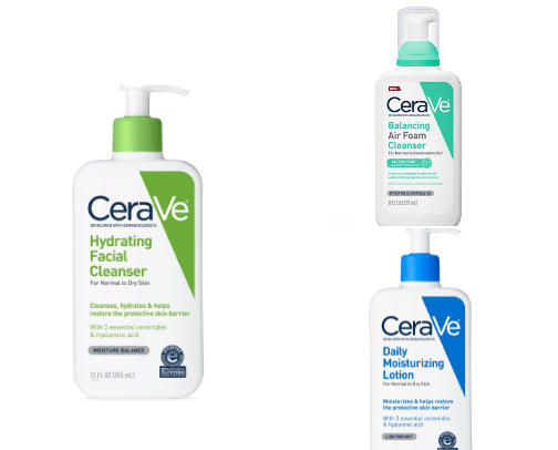 Skin care products cover photo collage