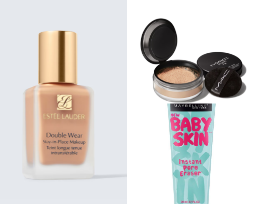 Products for a flawless make-up cover photo collage