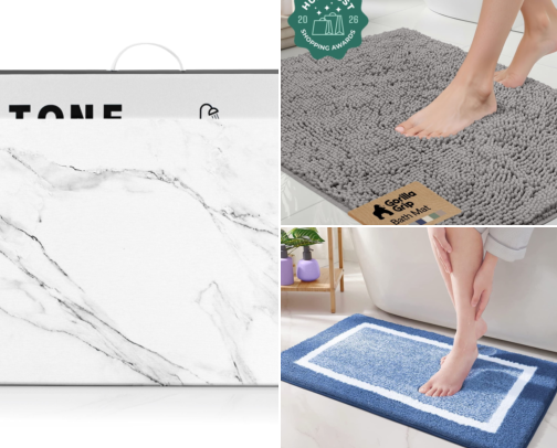 I Finally Replaced My Soggy Bath Mat and My Bathroom Stopped Smelling Damp cover photo collage