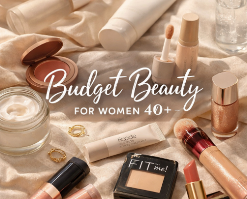 Budget-Friendly Beauty That Actually Works for Women 40+ (Glowy, Natural, Real Skin) cover photo collage