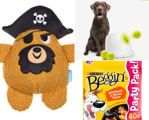 Dogs most favorite toys and snacks cover photo collage