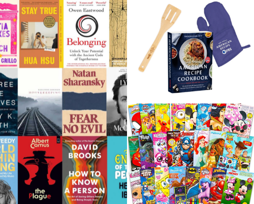 Bookshelf / Cozy reads cover photo collage