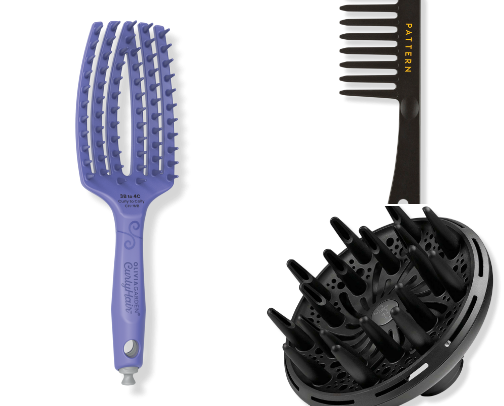Products for curly hair cover photo collage