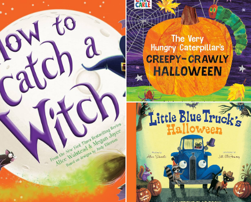 Themed Children’s Book Recommendations from a Speech Pathologist 📖🎄🎃🍀🐰 cover photo collage