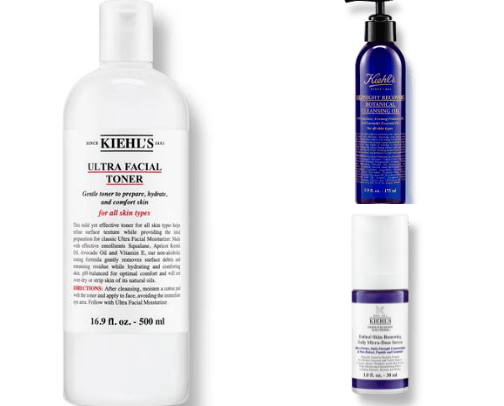 Kiehl's skincare products cover photo collage