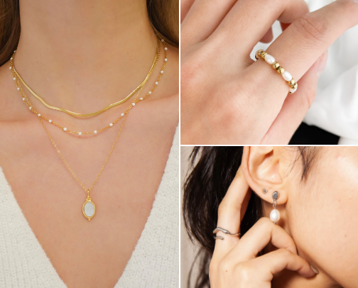 Simple & Elegant Jewelry Finds ✧˚. cover photo collage