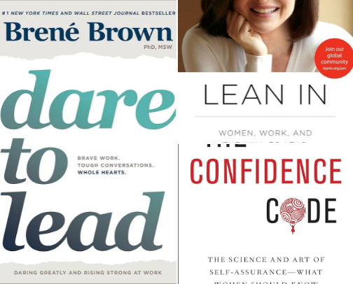 Leadership Unleashed: 25 Must-Read Books for Women Leading with Confidence + Authenticity cover photo collage