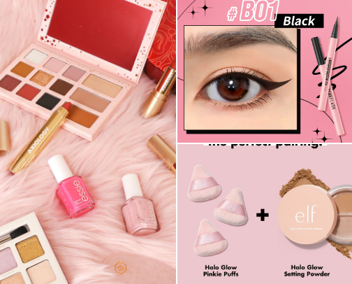 Love your self with this make-up and essentials body care cover photo collage
