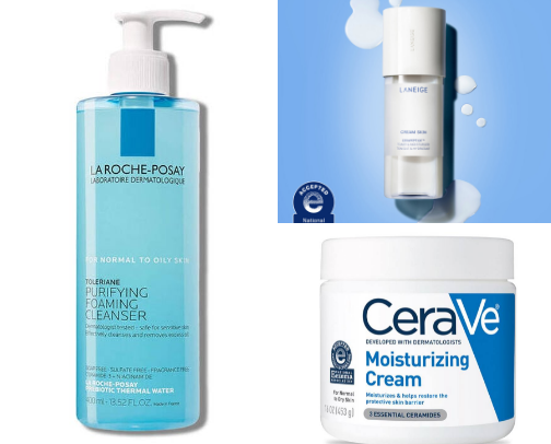 Skincare saves for dry skin cover photo collage