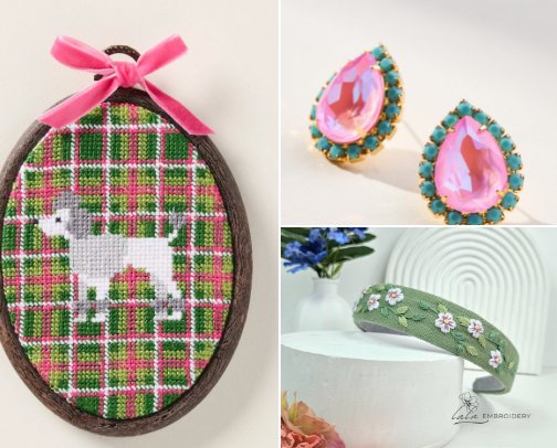 Pink & Green Gems 🌺 cover photo collage