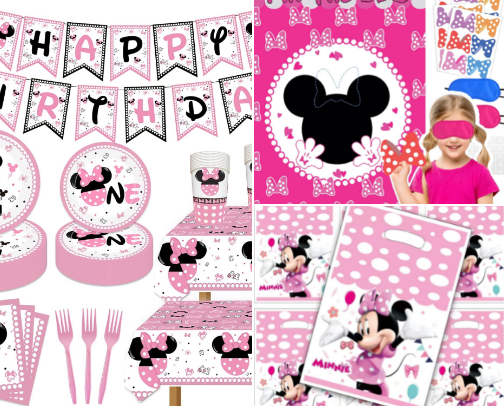 1 yr old Minnie Themed Birthday Party 💕 cover photo collage