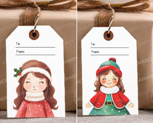 Christmas Gift Tags 2025 – Printable Holiday Labels (PDF + PNG) cover photo collage