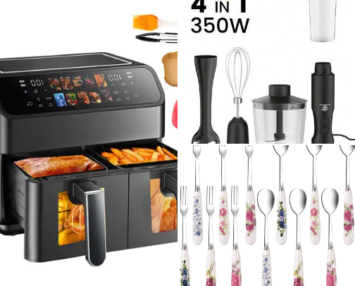 Kitchen gadgets cover photo collage