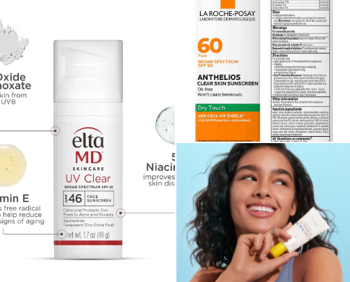 Highly recommended non-comedogenic sunscreens for Acne-prone skin cover photo collage