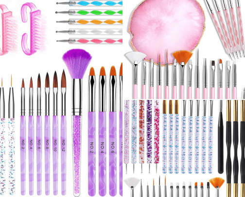 nail brushes cover photo collage