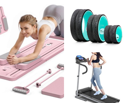 "NO MORE CROWDED GYMS"
ULTIMATE GUIDE TO HOME EXERCISE EQUIPMENT FOR PRIVACY, CONVENIENCE... cover photo collage