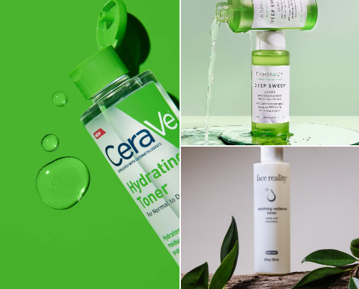 esthetician approved toners cover photo collage