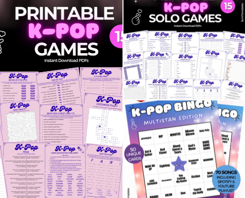 K-Pop Templates and Games cover photo collage