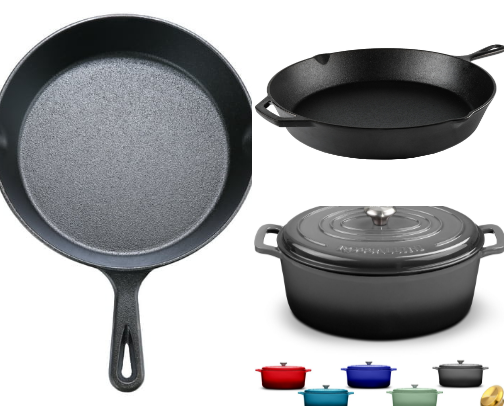 Best Cast Iron Pans & Cookware for Home Cooks cover photo collage