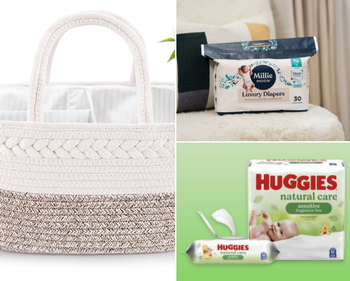 Diaper caddy essentials 🍼👶🏻 cover photo collage