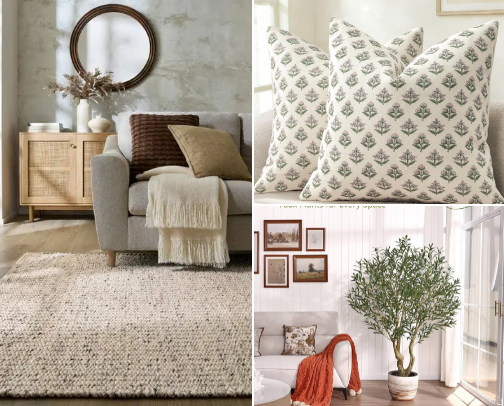 Top Neutral Living Room Finds for Cosy Modern Farmhouse Look cover photo collage