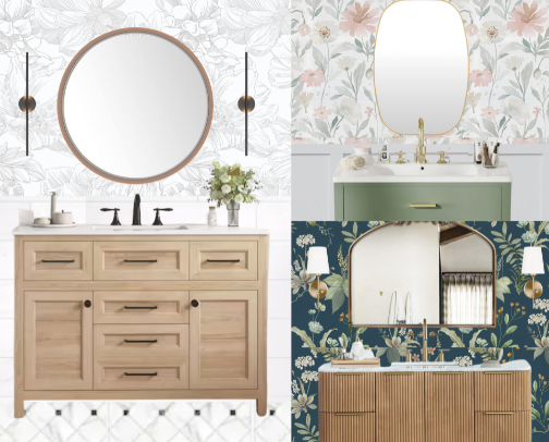Modern Bathroom Wallpaper ideas cover photo collage