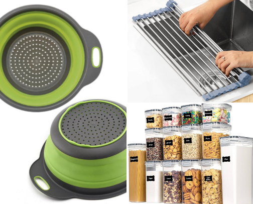 Small Kitchen Products That Save Space cover photo collage