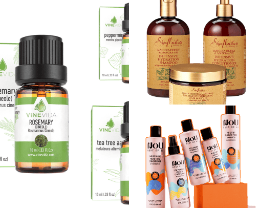 hair products cover photo collage
