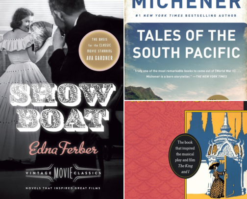 Classic Broadway musicals based on books cover photo collage