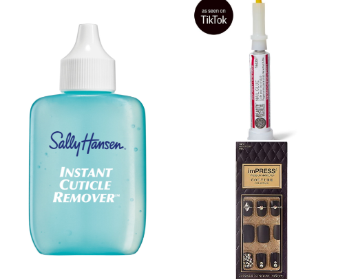 Hot Mess & Hotter Nails 💅🏼 Who says you can’t be bougie on a budget?! I’ve done my nails for years using these & people assume I had them done at a salon. 

They are easy to use & including nail prep I can have my nails done in less than 15 minutes! cover photo collage