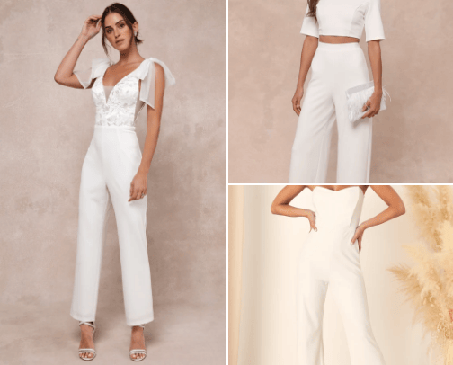 wedding jumpsuits cover photo collage